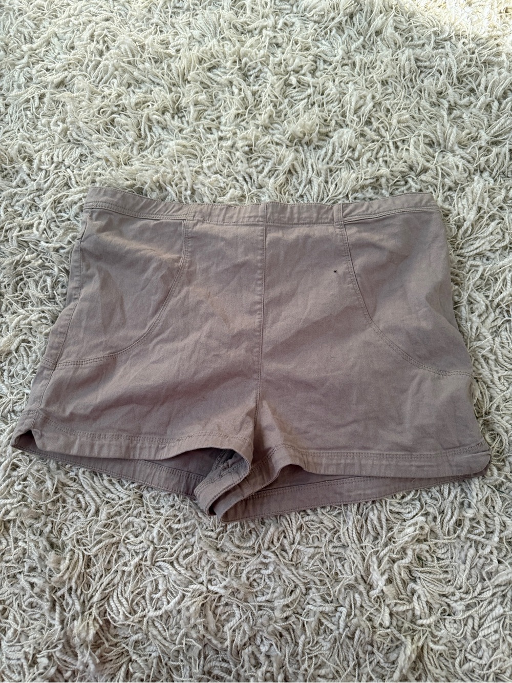 River Island High-Waist Casual Shorts in Taupe